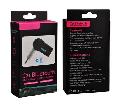 BT350 Bluetooth Receiver 3.5mm Bluetooth Hands-free dəstləri - bt350-packaged-in-small-color-boxes