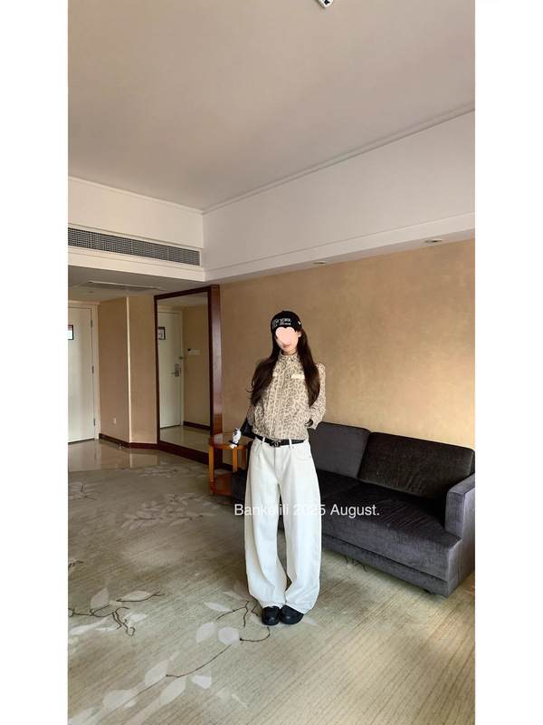 板栗'天使之翼'y2k梦幻刺绣白色翅膀阔腿牛仔裤女|undefined
