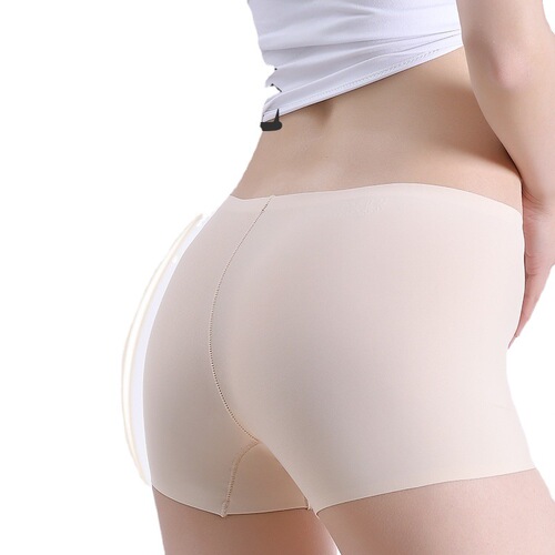 One-piece ice silk seamless boxer briefs for women, summer thin mid-waist anti-exposure four-corner bottoming safety pants