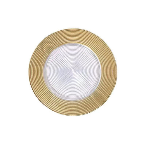European-style gold-rimmed glass plate gold-plated plate household fruit plate steak plate sample room arrangement Western-style dining plate