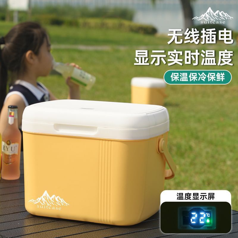 Insulated Cooler Box for Commercial Use, Portable Fridge for Outdoor Camping, Portable Food Preservation Ice Bucket