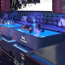 定制ktv发光茶几不锈钢岩板茶几组合酒吧会所吧台散台包厢卡座