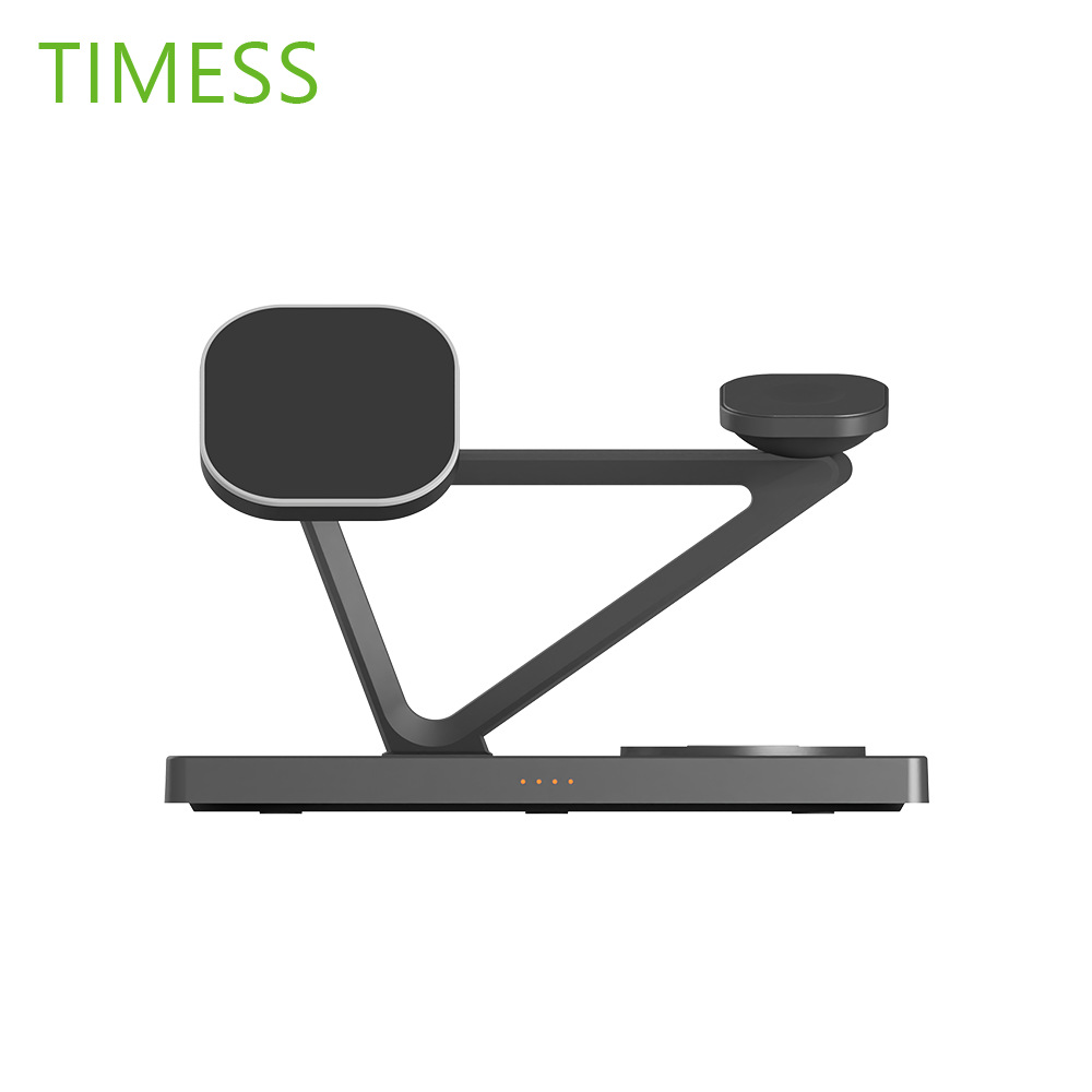 Magnetic suction three-in-one fast charging stand desktop 15W wireless charger for 15Pro Samsung Apple Watch