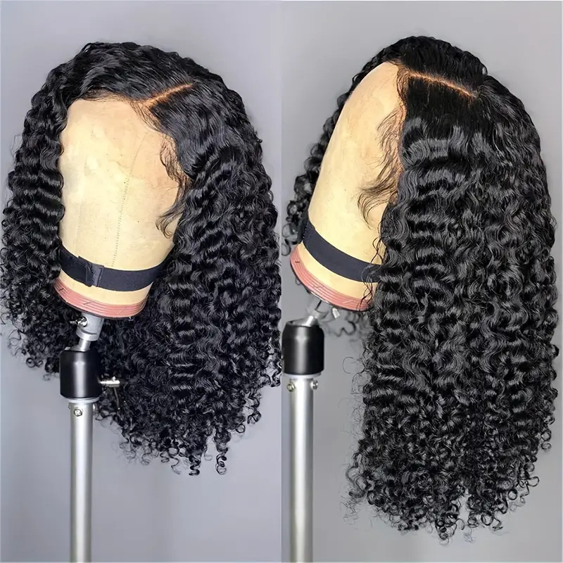 New European and American Small Lace Wig for Women Bobo Head Natural Black Medium Parted Short Curly Hair Chemical Fiber Hair Set Wholesale Styling New European and American Small Lace Wig for Women Bobo Head Natural Black Medium Parted Short Curly Hair Chemical Fiber Hair Set Wholesale Styling