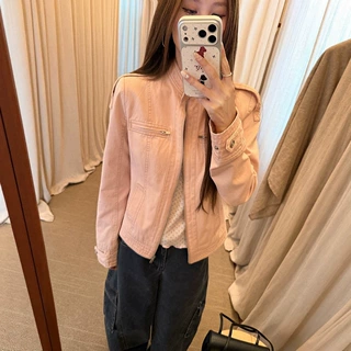 Tongiiu 美式玩家 复古水洗立领正肩短外套女短款休闲夹克上衣秋