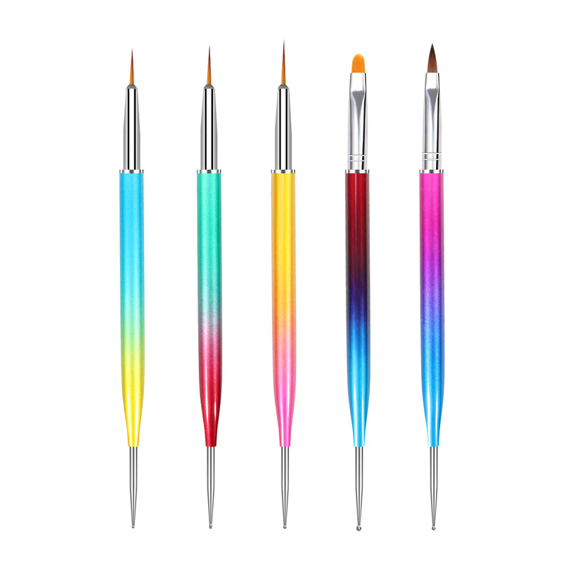 Pluma de uñas de doble cabeza de color degradado