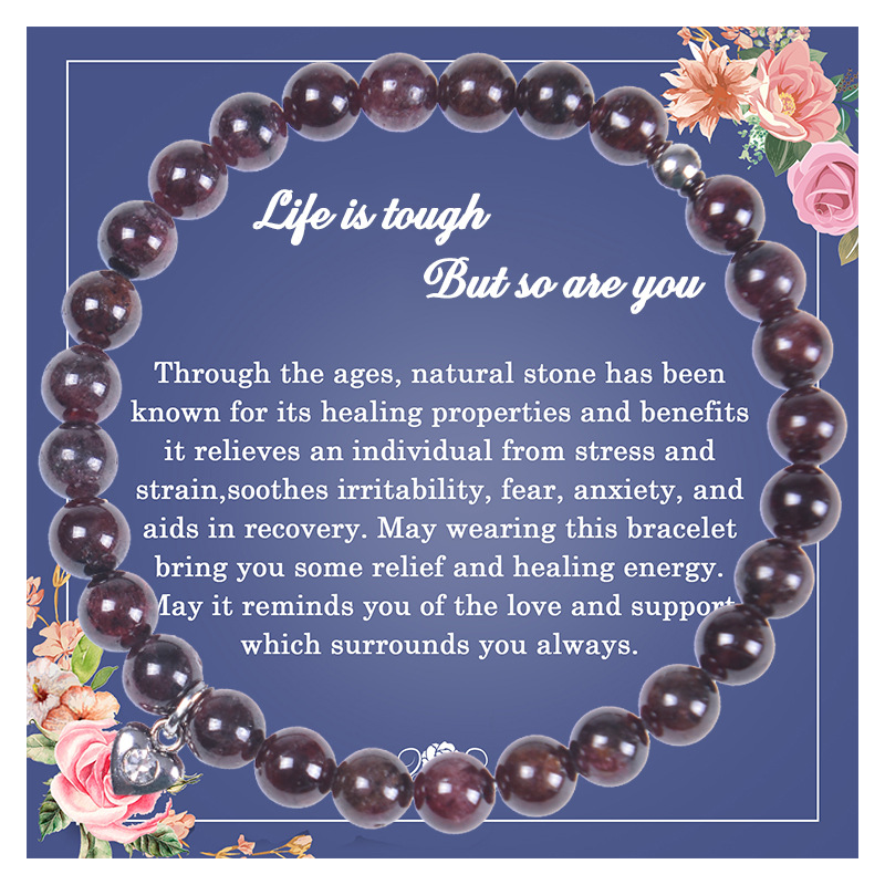 Fashion Heart Shape natural stone Agate Beaded Bracelets 1 Piece