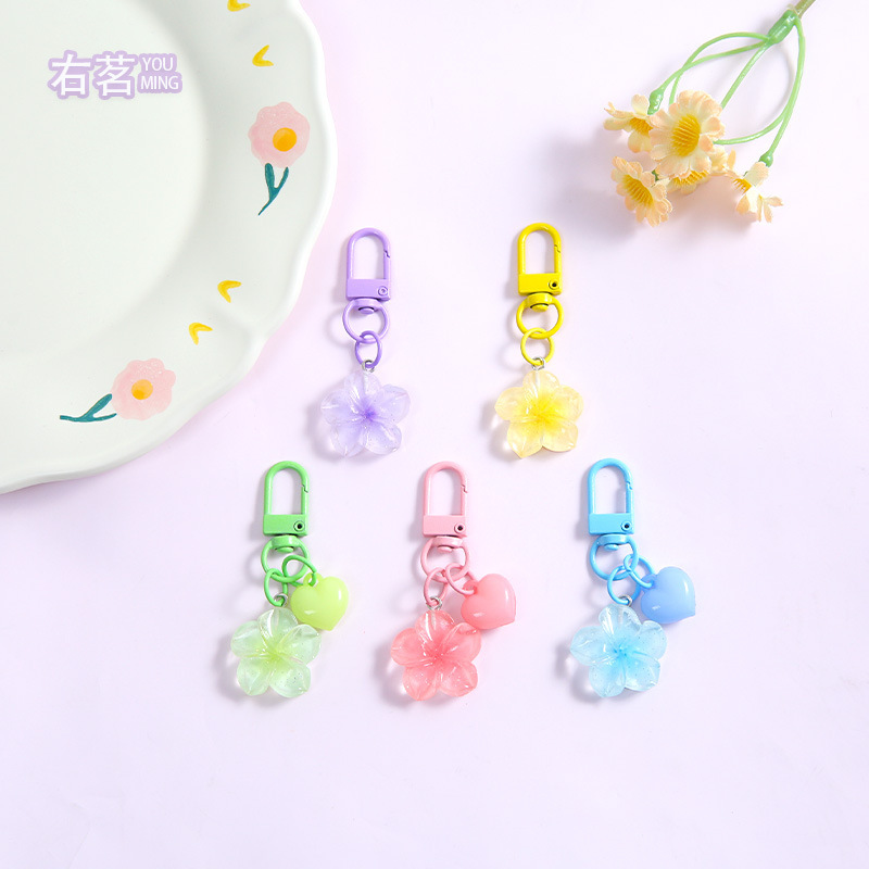 New Style Fine Glitter Cherry Blossom Door Buckle Pendant, Colorful Fresh Flower Decoration, Keychain, Bag Accessory, Wholesale New Style Fine Glitter Cherry Blossom Door Buckle Pendant, Colorful Fresh Flower Decoration, Keychain, Bag Accessory, Wholesale