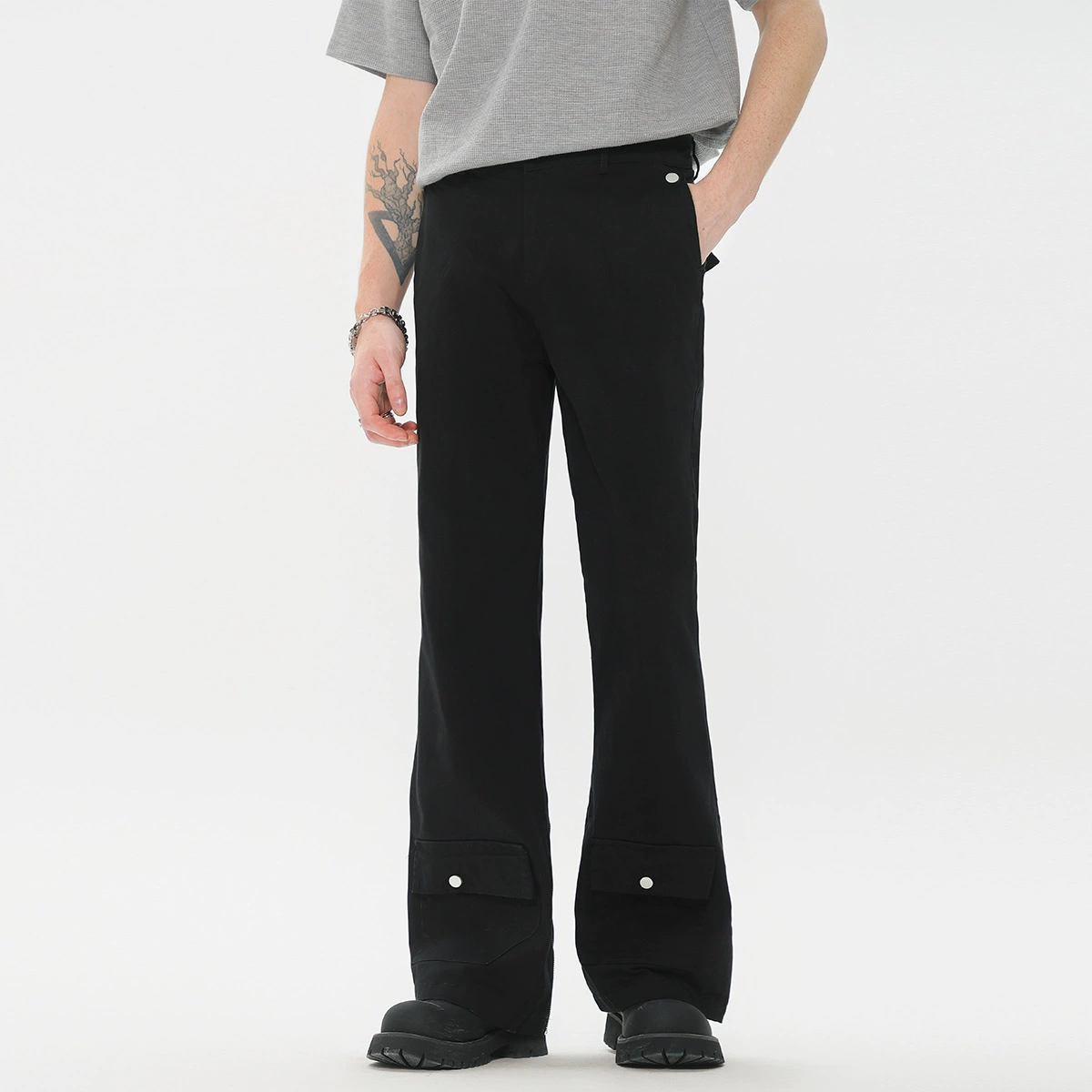 OREETA 丨 Street Tide DESING Lippy Pants Foot American Workers Together 2024 Tide Straight Tube Slim Slim Pants Male