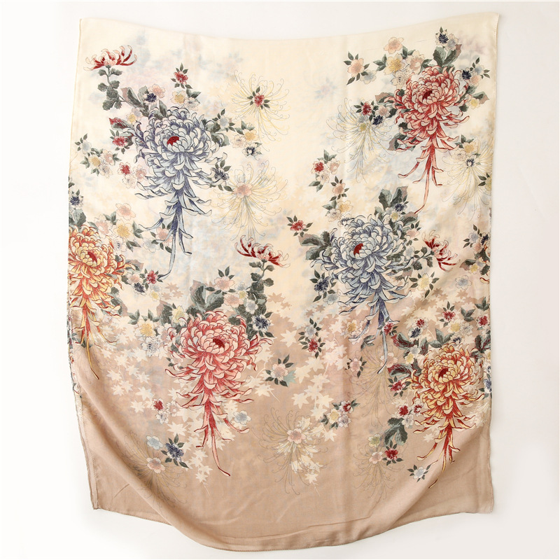 200g Weight Indoor Occasion Stripe Pattern Women'S Gender Elegant Style Retro Korean Style Fashion Printing Scarf 5