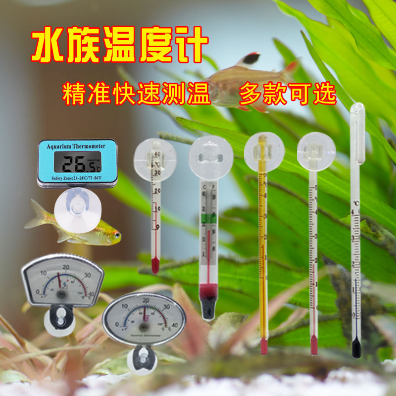 温度计鱼缸水族观赏鱼温度表LED贴片指针挂钩热带鱼乌龟缸水温计