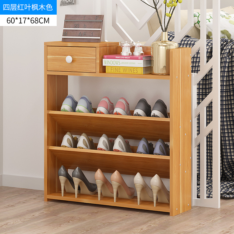El estante de zapatos es estrecho y simple, y el armario de zapatos en la puerta contiene un estante de zapatos de varios pisos y gran capacidad en el interior del hogar.