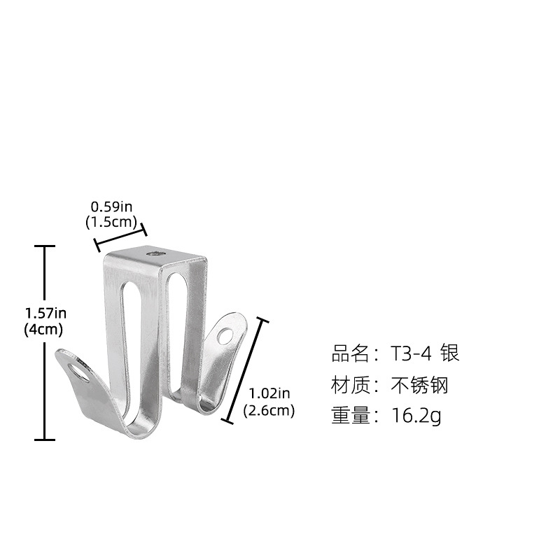 Cuarto de baño simple transfronterizo 304 gancho de acero inoxidable gancho de toalla de pantalla de vidrio de sala de baño