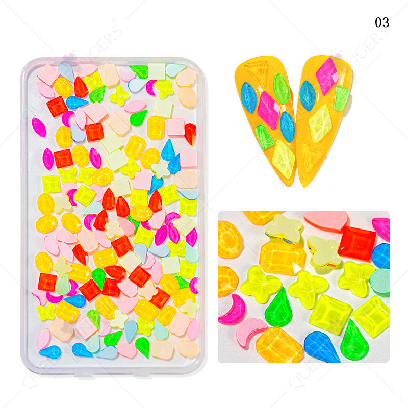 Accesorios de uñas de forma especial de diamante mezclado AB color mágico taladro de uñas plana diamante en forma especial DIY resina de uñas pegatinas de diamantes de imitación