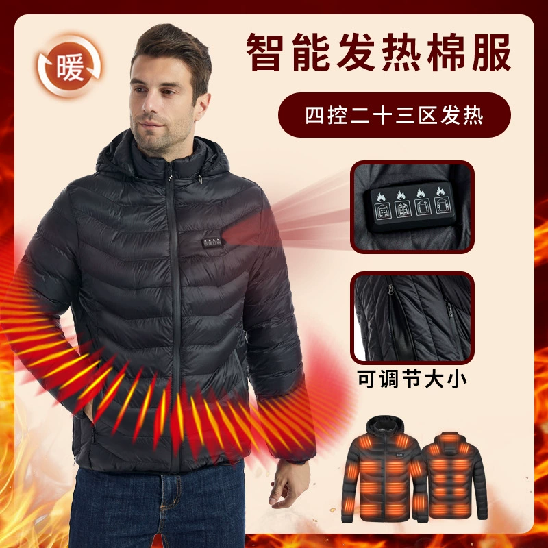 Трансграничное интеллектуальное Отопление хлопок-стеганая одежда площадь 23 Отопление одежды постоянная температура Отопление хлопок-стеганая одежда холодная-доказательство электрическое отопление хлопок-стеганая куртка магазин фабрики