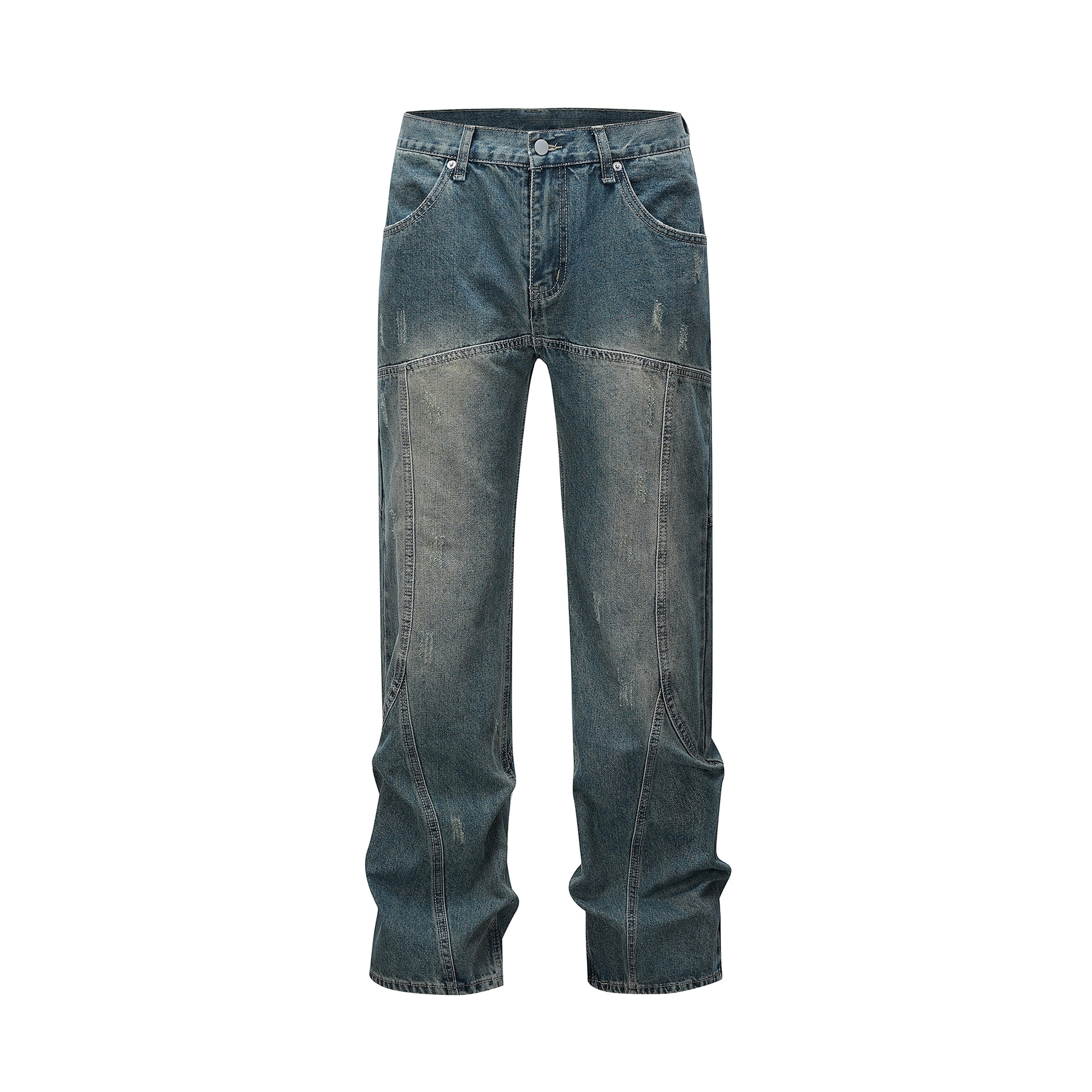 Herrejeans med rett passform og vide ben med diamantmønster_voghion.com