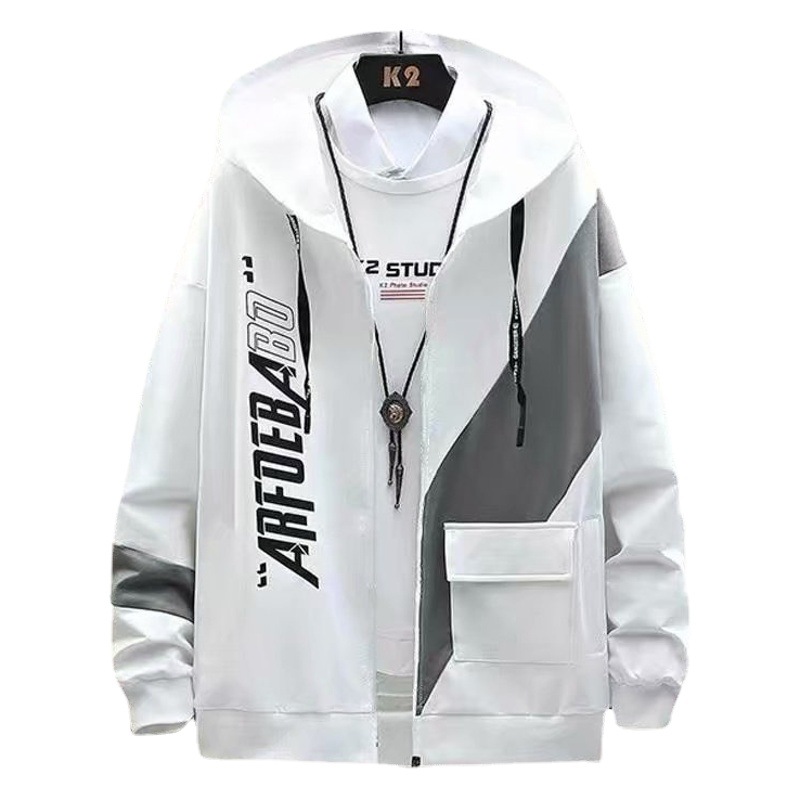 Traje de suéter abrigo de primavera y otoño para hombres Traje de moda coreana con un atractivo traje de dos piezas de Deportes de ocio juvenil