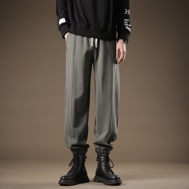 Pantalones casuales de todo fósforo rectos sueltos, pantalones casuales para hombres, pantalones con corsé para hombres de moda 2024, pantalones de hombre de moda de Hong Kong