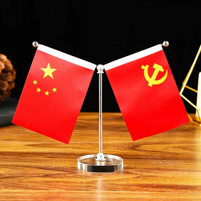 retractable car interior decoration, Car ornaments - -crystal-round-with-red-flag-mat