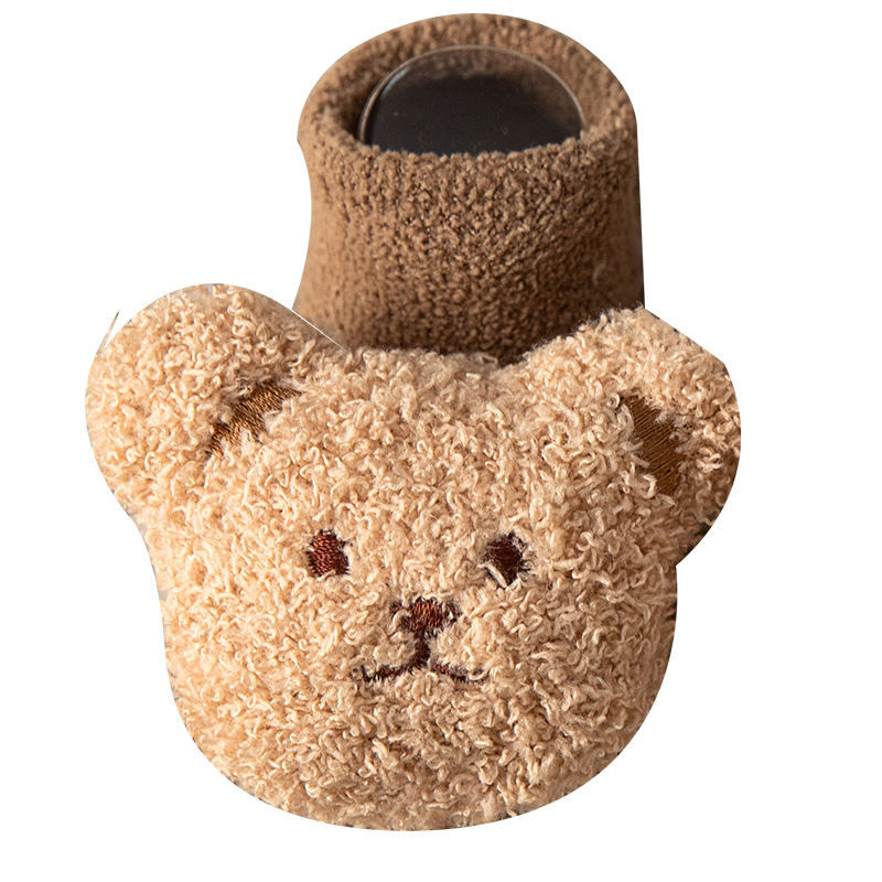 Hombres y mujeres bebé bebé coral vellón otoño nuevos calcetines de piso para recién nacidos 0-3 años antideslizantes engrosados y cálidos otoño e invierno