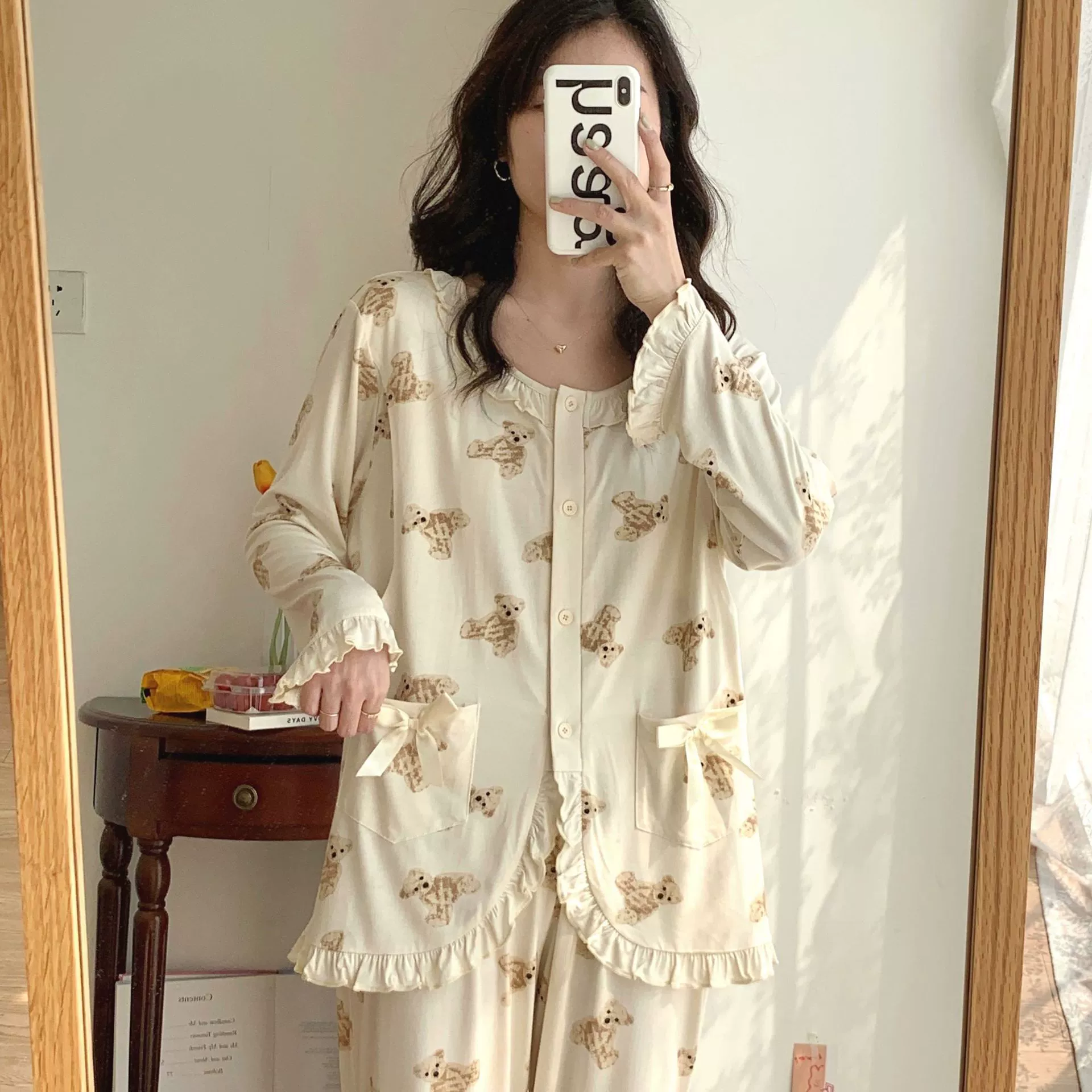 [В наличии 2925] Модальная ограничительная одежда, летняя тонкая Послеродовая Пижама для беременных, комплект из двух предметов, Послеродовая одежда для кормления