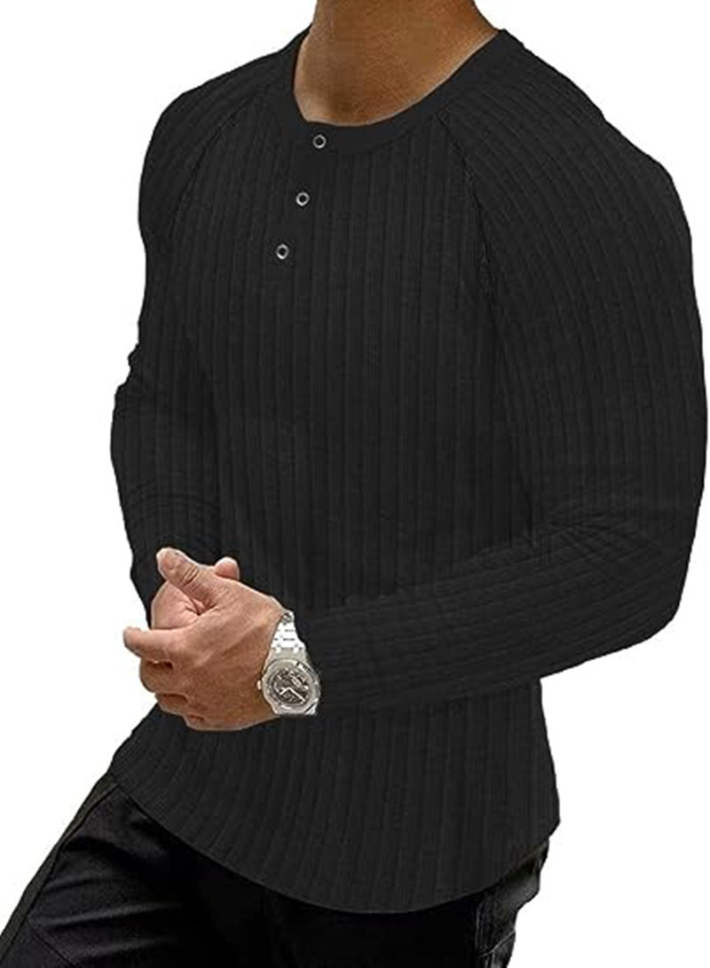European Men's Sports Tees Slim Muscle Short Sleeve T-Shirt Fitness Elastic Thread Tight Solid Color Henry Shirt_voghion.com