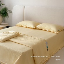 厂家直销韩式夏季天丝简约直条绗缝床盖三件套凉感净纤维