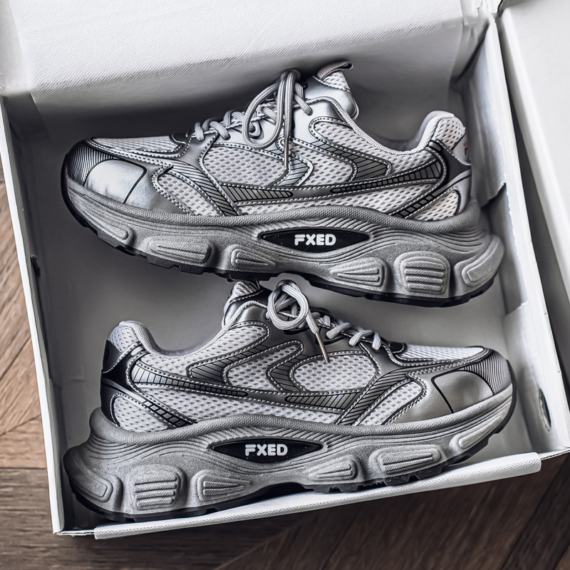 Verano, transpirable y sin olor, calzado deportivo para hombre, suela gruesa, zapatos casuales para papá, nueva tendencia, zapatos de hombre de alta gama