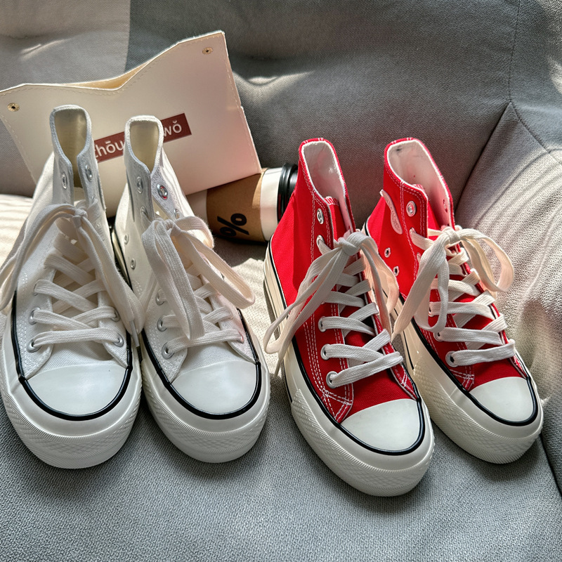 Meiqi Converse 1970s High-top 2024 Summer Retro high quality Vulcanized Canvas Shoes Board Couple Men's and Women's Shoes