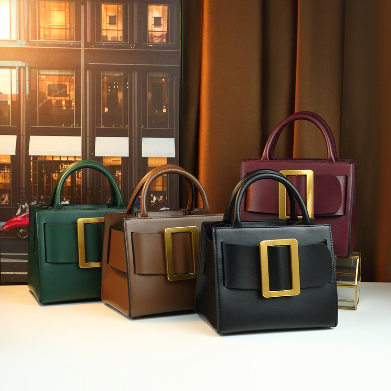 Fashionable Niche Design New Square Buckle High-End Solid Color Handbag Women's Commuter Shoulder Crossbody Bag