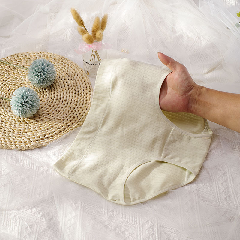 Fábrica de ropa interior de algodón de cintura alta 40 aguja de algodón peinado ropa interior de mujer de color sólido vientre contracción Levantamiento de cadera más ropa interior de mujer de tamaño