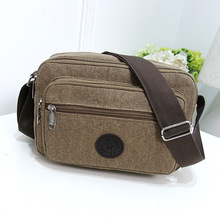 Casual canvas bag men and women shoulder diagonal cross跨境