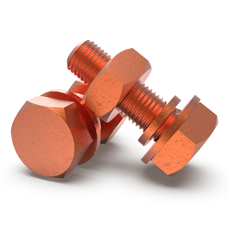 T2 Purple Copper Pure Copper Hexagon Screw Electrolytic Copper Bolt Hexagon Screw Combination Set M3