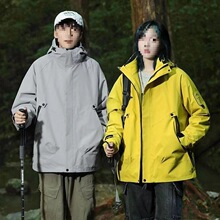新款登山服防风防水冲锋衣男女三合一夹克外套可拆卸风衣秋冬户外