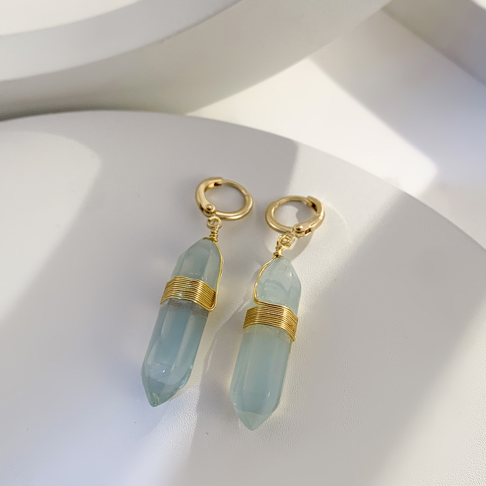 10g Weight Alloy Ear Needle Material Natural Stone Inlay Material Drop Earrings Classification 1 Pair Quantity Holiday, Daily Occasion Alloy Material Solid Color Pattern Women's Gender Inlay Design Simple Style, Classic Style Style 1 Pair Simple Style Classic Style Solid Color Inlay Alloy Natural Stone Drop Earrings 10
