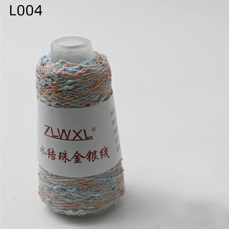 Woven silk threads handmade, 50 gram, gold and silver