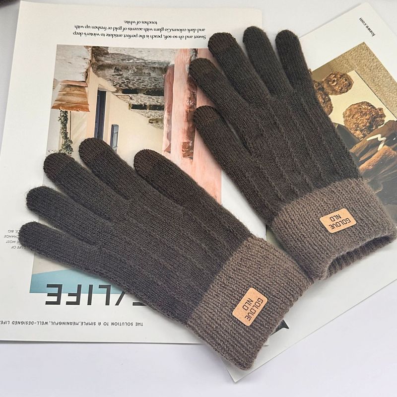 冬の保温純色はすべてジャカードで、カシミヤとベルベットを真似て防寒ニットの冬の外出手袋を厚くすることができる|undefined