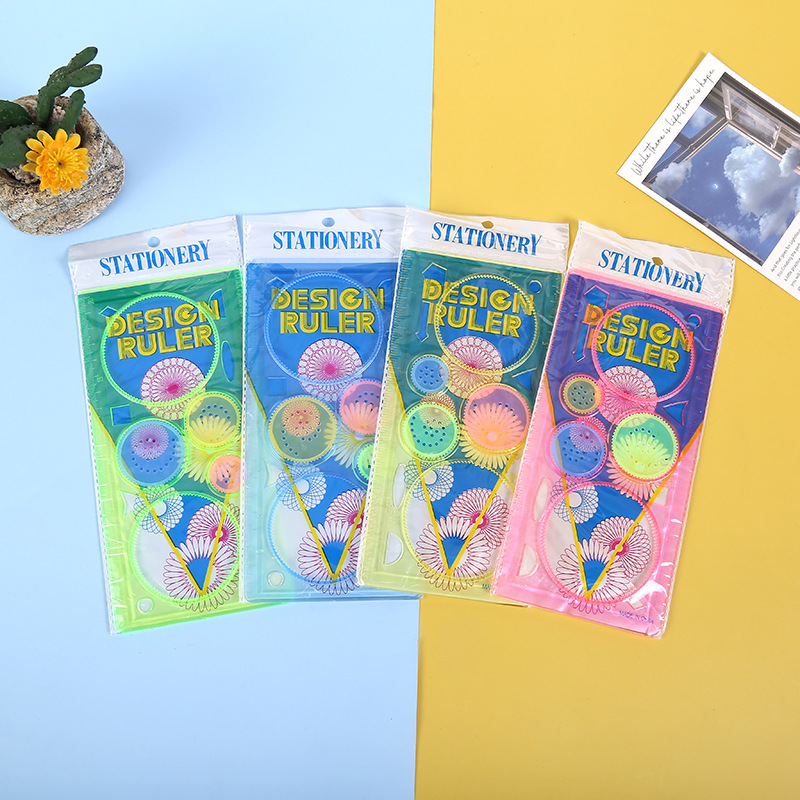 2021学生尺美术绘画模板万花尺 儿童益智画图魔幻画板尺厂家批发