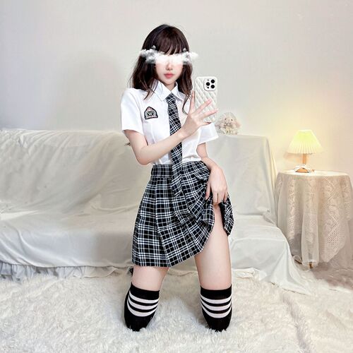 Japanese JK uniform sexy lingerie student wear sexy temptation internet celebrity short skirt nightclub passion suit female hair delivery