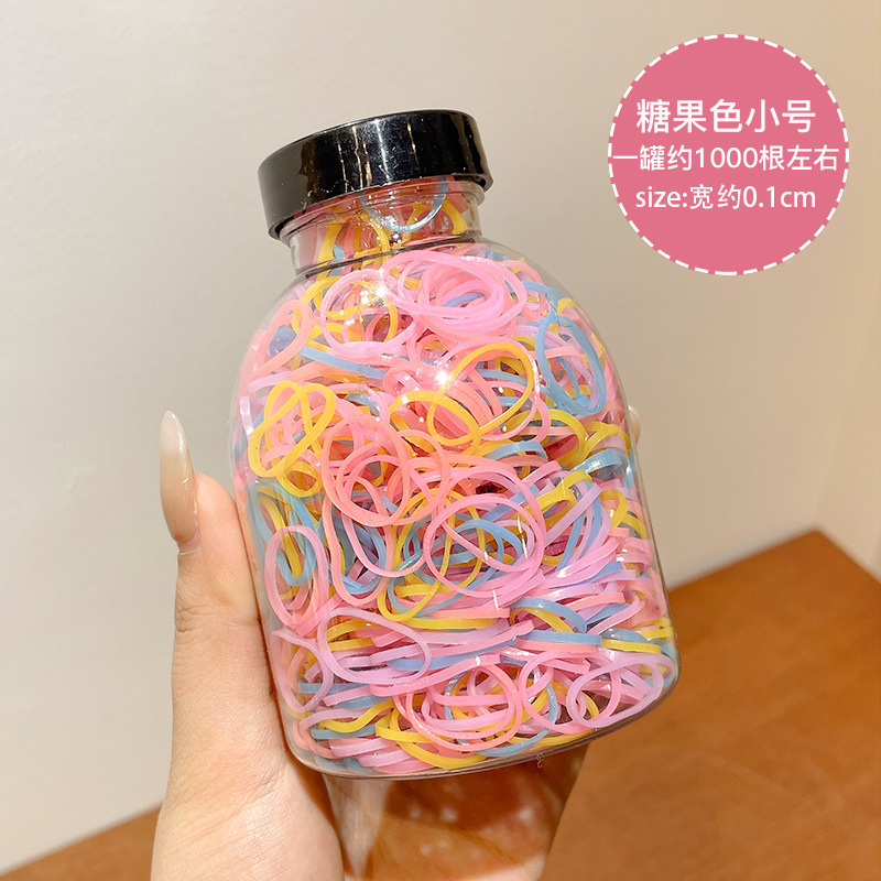 El cabello del bebé está atado, la banda elástica alta, la banda elástica desechable, la trompeta de color para niños no daña el cabello, la banda elástica pequeña