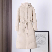 跨境热销大码海宁眞皮羽绒服皮衣女90白鸭外套绵羊皮妈妈装批发潮