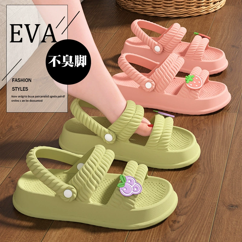 Сандалии женская модель 2025 новая модель повседневная модная сеть Red Diana мягкая подошва летняя студенческая домашняя обувь с толстой подошвы