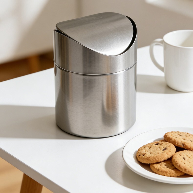 Customized Office Stainless Steel Desktop Trash Can, Simple Household Coffee Table Mini Trash Can, Car-Mounted Flip-Top Trash Bin Customized Office Stainless Steel Desktop Trash Can, Simple Household Coffee Table Mini Trash Can, Car-Mounted Flip-Top Trash Bin