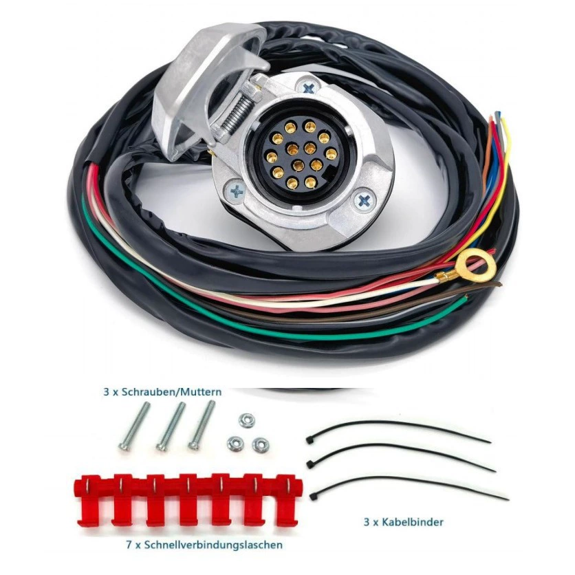 TM2503 (3007) - 2m Разъем для жгута проводов на 2m жил, из алюминиевого сплава, для прицепов, европейский стандарт, 13-контактный