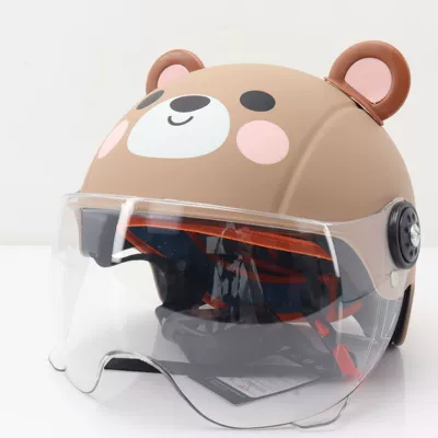 Motorcycle Safety Supplies Vehicle Children's Helmets, Cartoon Cute - brown-teddy-bear-transparent-short