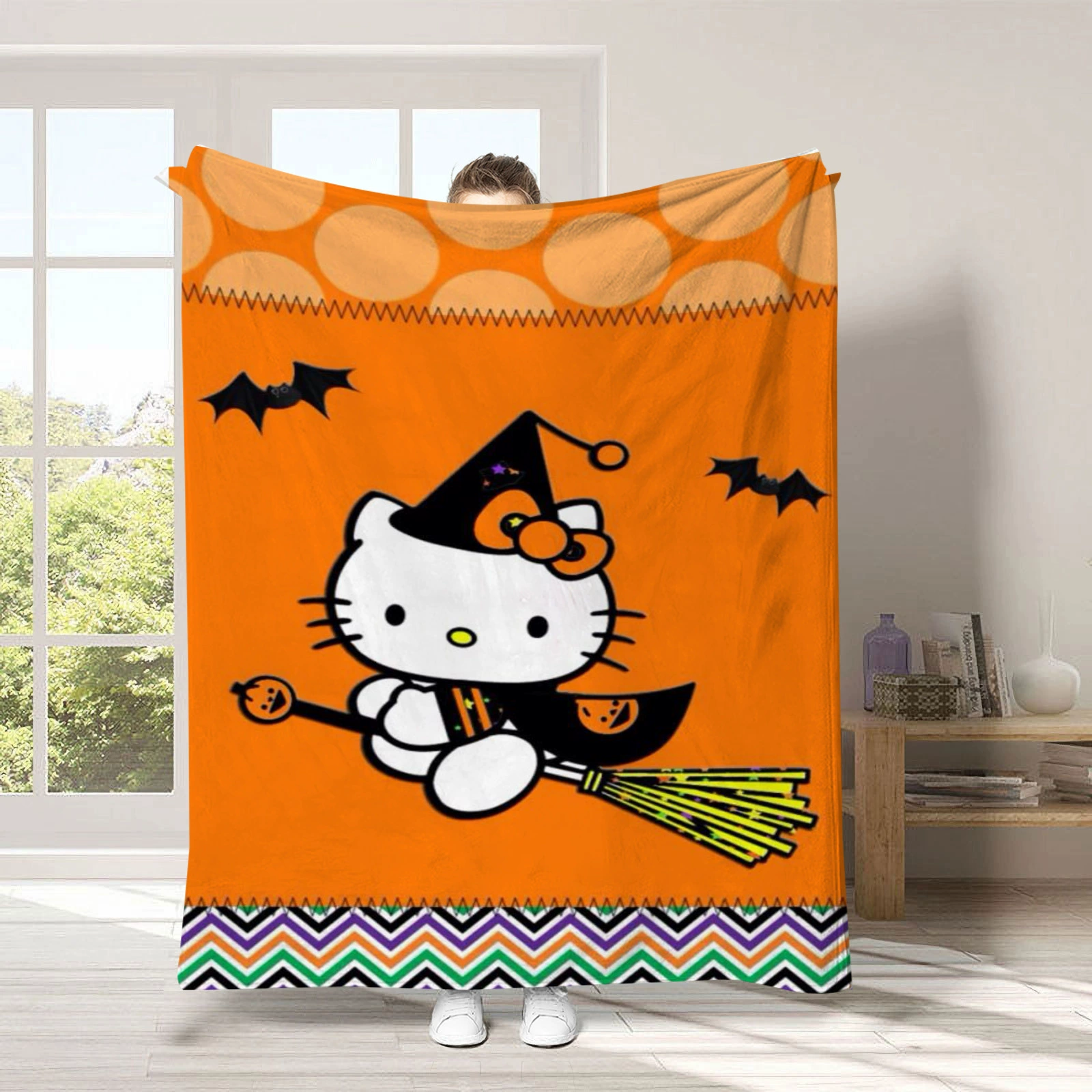 Hello kitty, детское одеяло для сна, диван для сна, хэллоуин, увеличенная толщина, (跨境贸易)