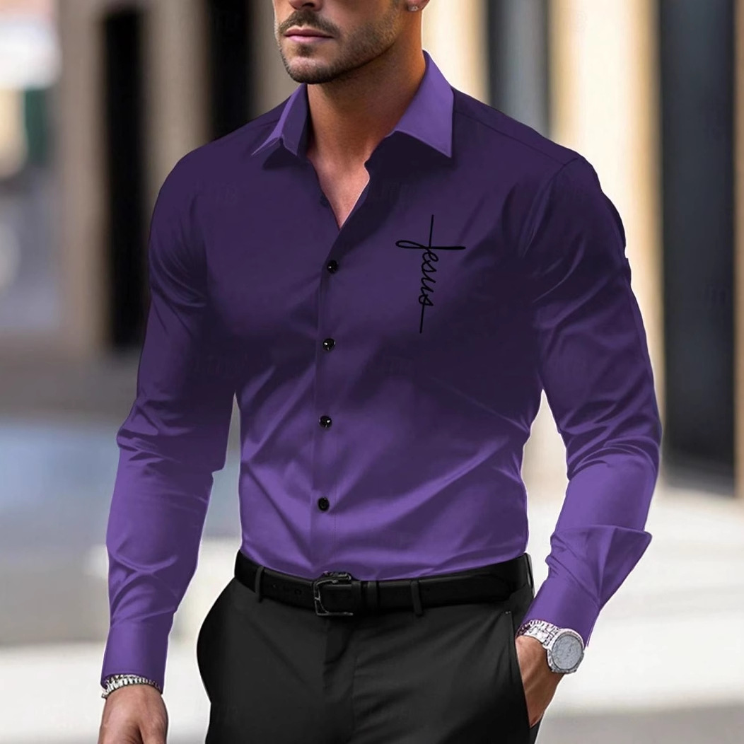 2024 nuevo estilo comercio exterior europeo y americano casual salvaje tendencia de moda color degradado camisa de manga larga para hombre MB12
