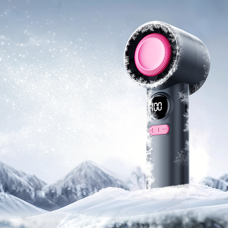 Nuevo ventilador de mano transparente mini ventilador de turbina eólica portátil al aire libre pequeño ventilador