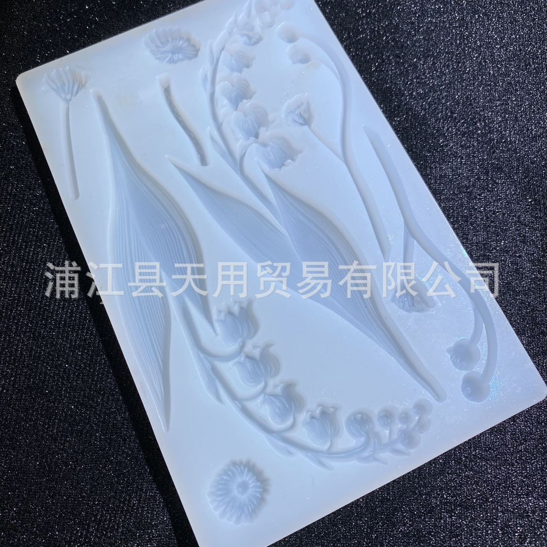 Fondant rama flor lirio silicona molde joyería Mesa decoración teléfono móvil Shell creativo teléfono móvil soporte escritorio Decoración