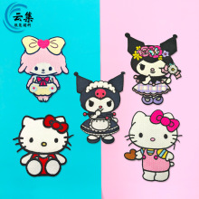 现货款动漫少女卡通小羊装饰品毛绒刺绣帽子服饰辅料手工配件批发